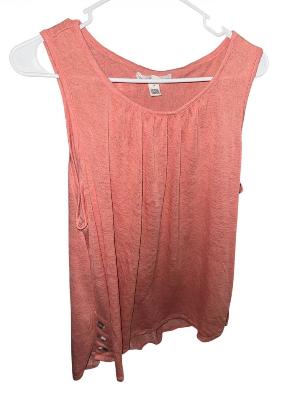 New York Laundry Pink Tank Top W/ Button Sides Women's Size 2X